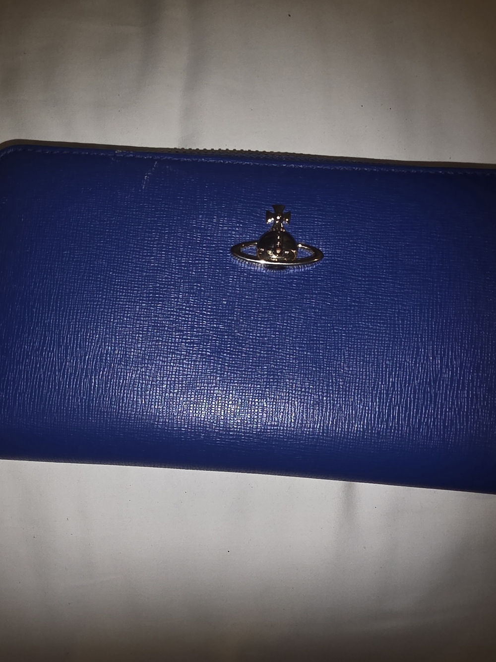 Vivienne Westwood Royal Blue Zip Wallet with Orb Emblem